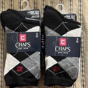 Chaps Boys Socks 6 pairs shoe size 3.5-7 New with tags